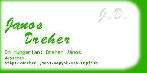 janos dreher business card